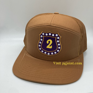 7 panel embroidered line hat