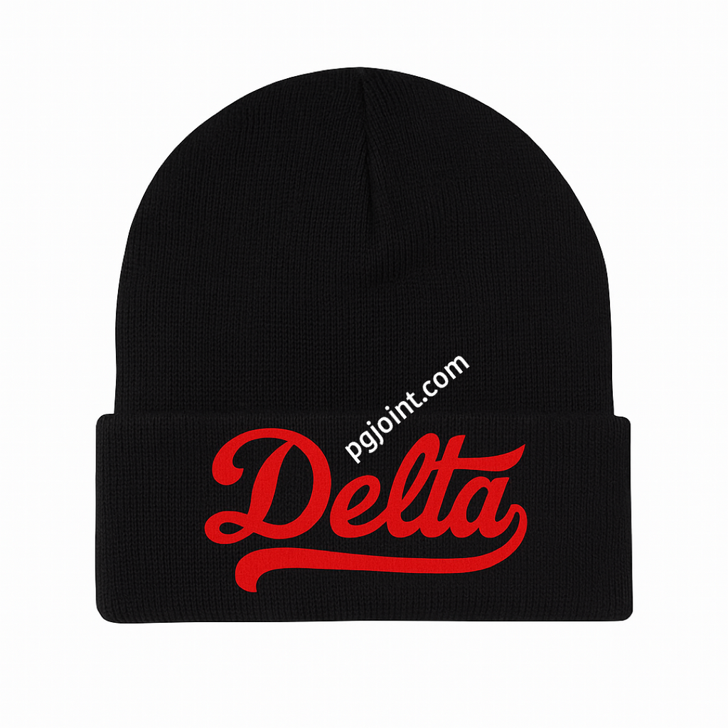 Delta knit embroidered beanie ΔΣΘ