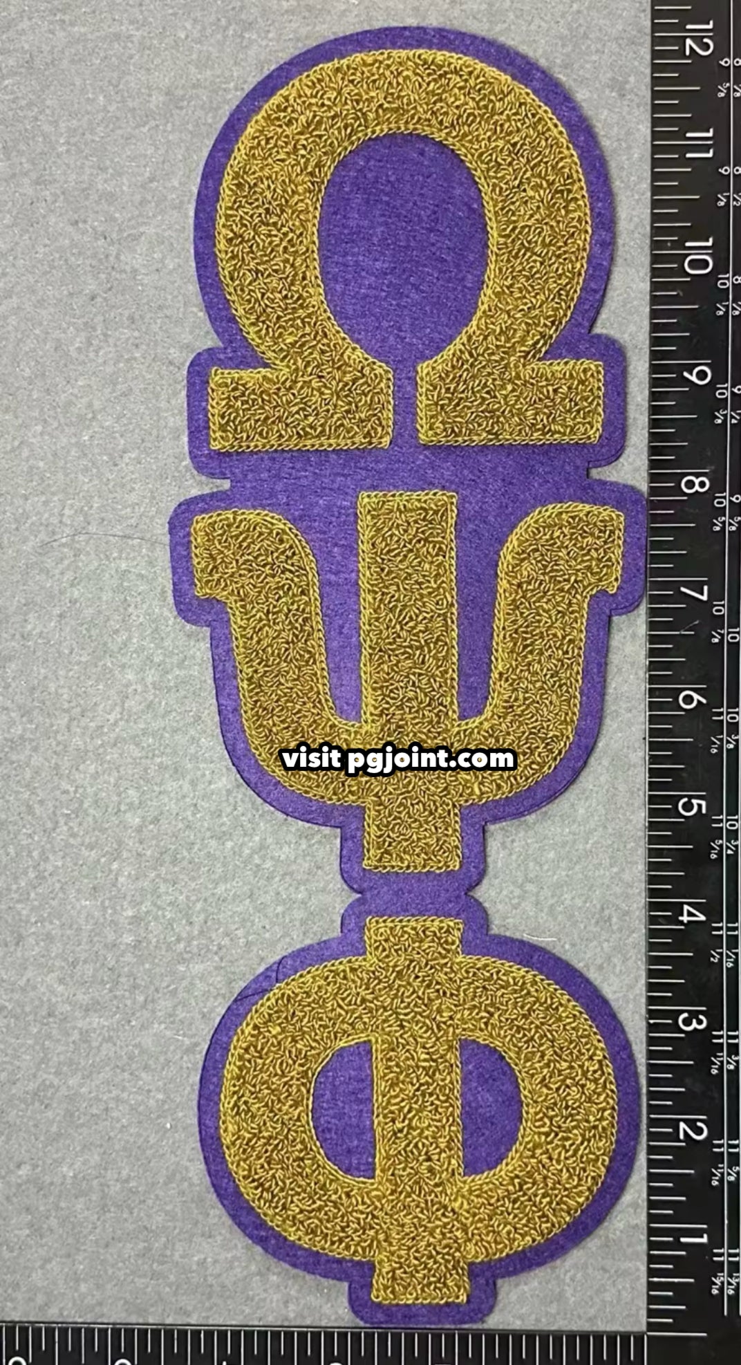 OPP vertical chenille patch ΩΨΦ – pgjoint