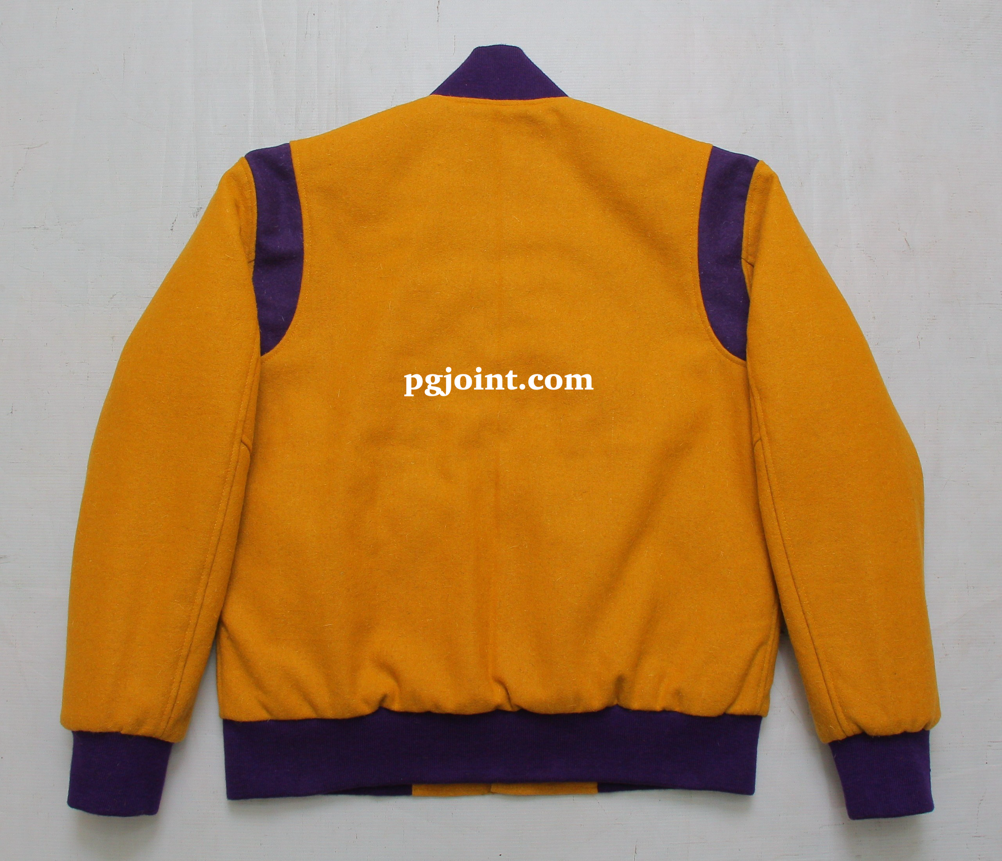 Wool broken armor letterman jacket