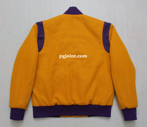Wool broken armor letterman jacket