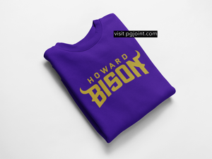 Purple and gold embroidered Bison sweatshirt