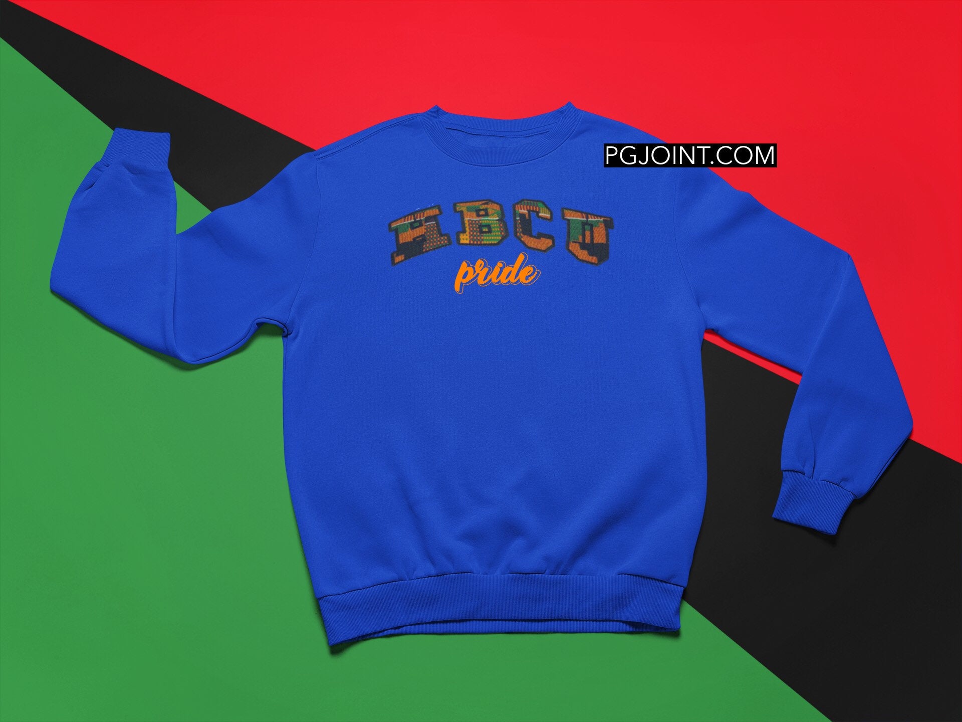 HBCU pride embroidered Kente sweatshirt or hoodie