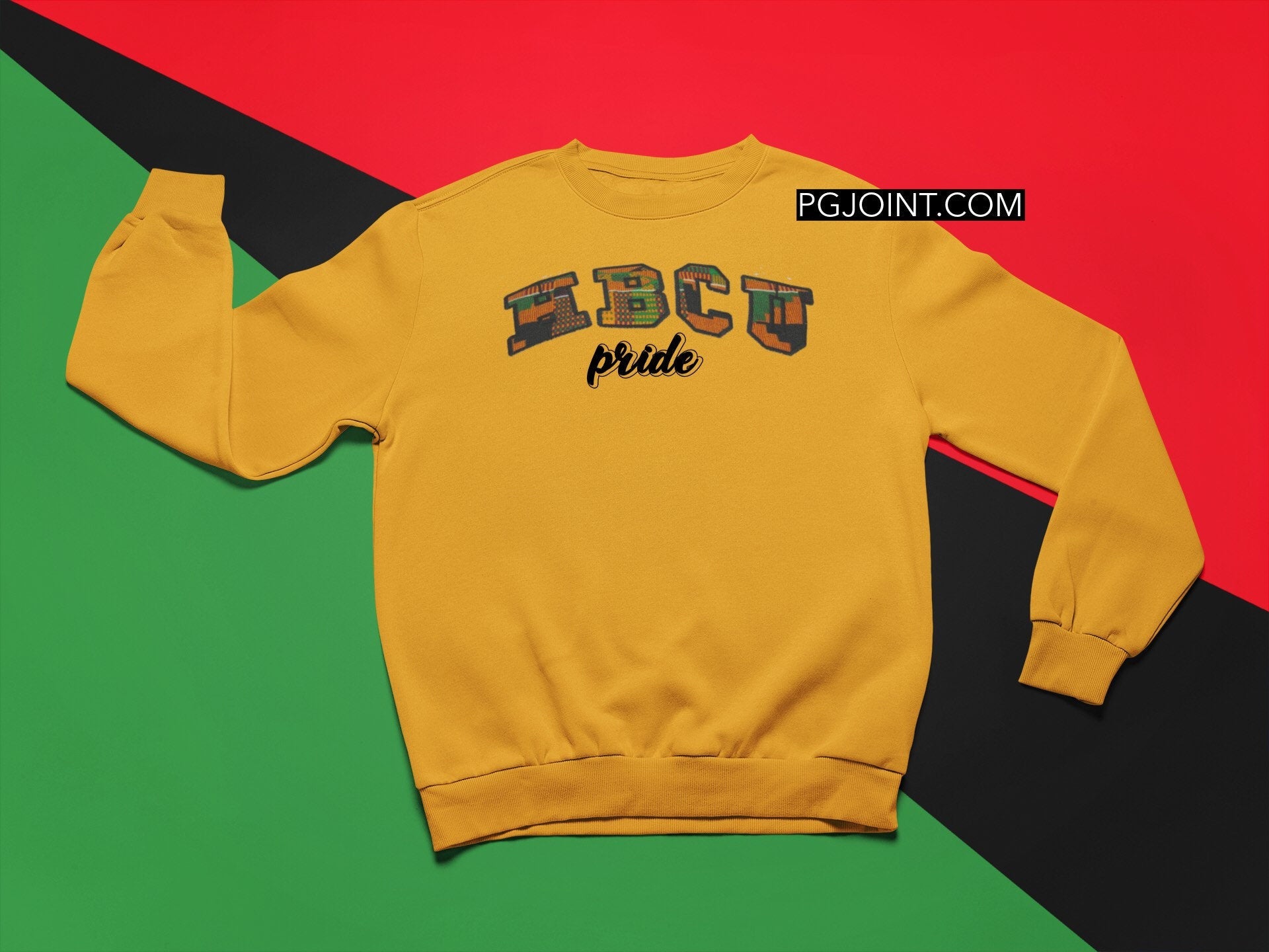 HBCU pride embroidered Kente sweatshirt or hoodie