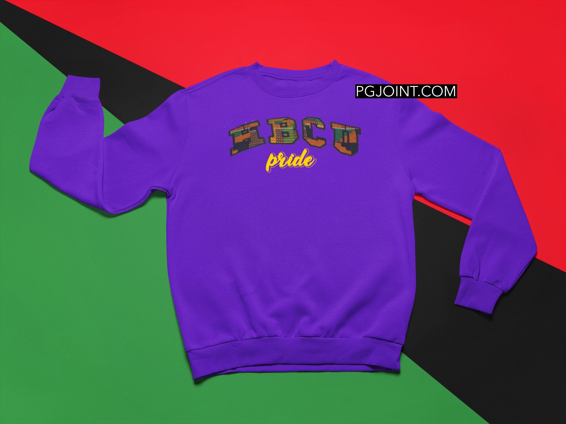 HBCU pride embroidered Kente sweatshirt or hoodie