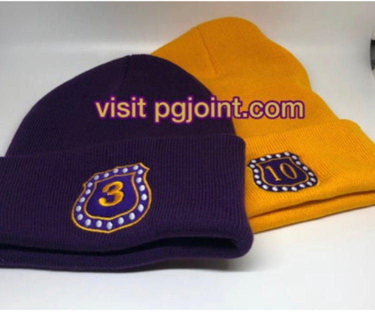 Embroidered line beanie Omega Psi Phi