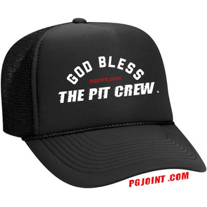 God Bless the Pit Crew trucker hat