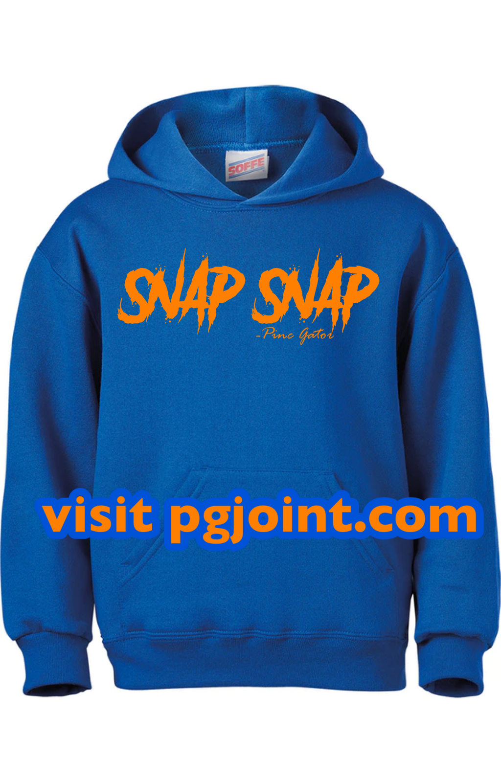 Embroidered snap snap hoodie