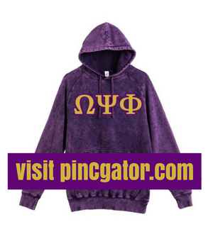 Embroidered ΩΨΦ stonewash hoodie