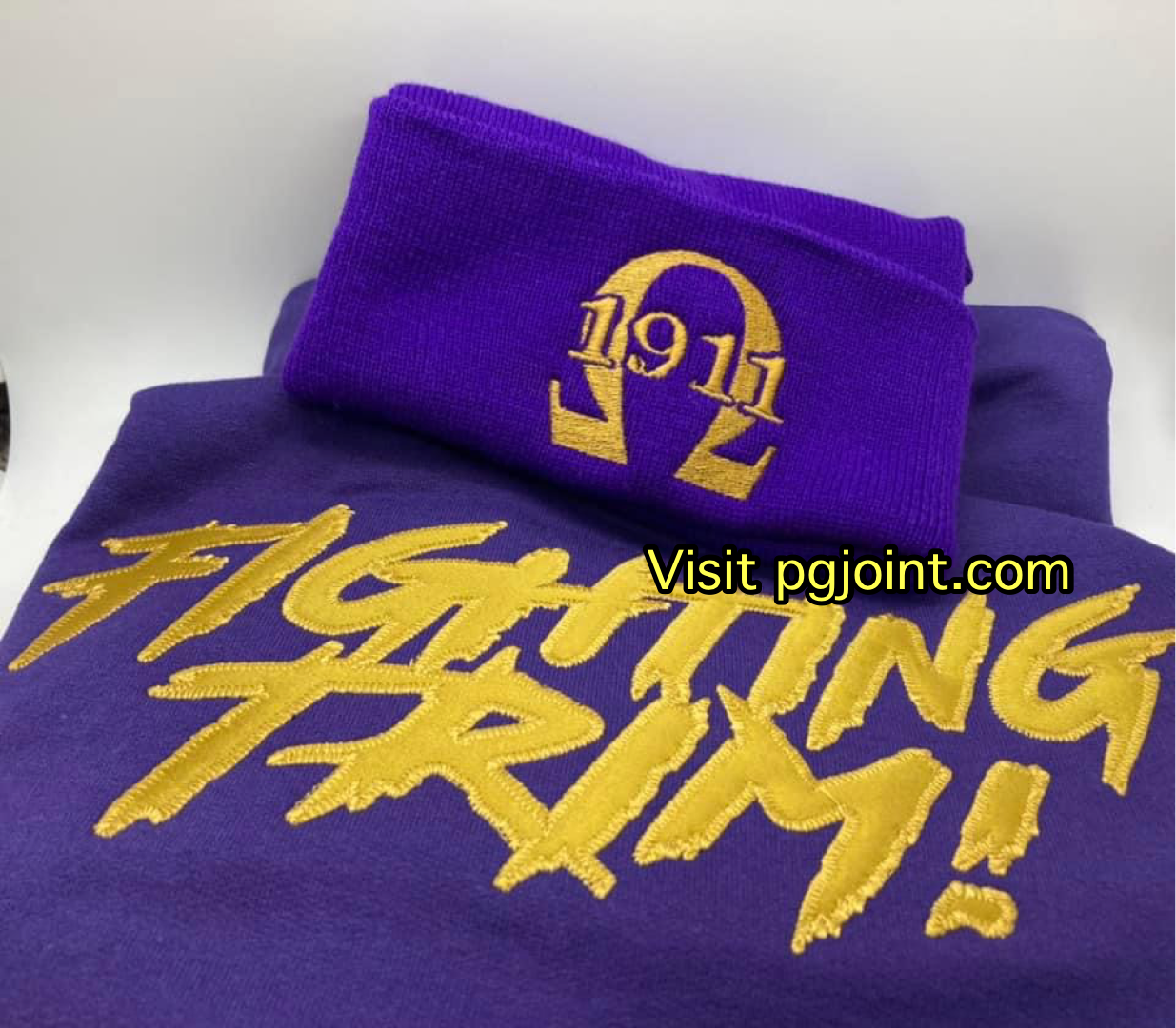 Embroidered Fighting Trim Sweatshirt or hoodie only for Omega Psi Phi members