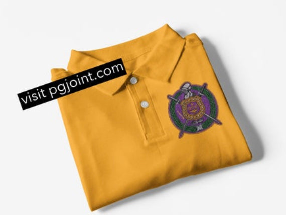 Embroidered shield polo for ΩΨΦ